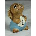 PENDELFIN HAND PAINTED STONEWARE RABBIT MADE IN ENGLAND-POLLY IN BLUE(CUTE)BID NOW!!!