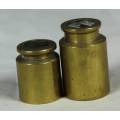 MINIATURE BRASS-PAIR OF CONTAINERS BID NOW!