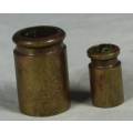 MINIATURE BRASS-PAIR OF CONTAINERS BID NOW!