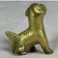 MINIATURE BRASS AND LEAD PUPPY-BID NOW!