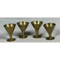 MINIATURE BRASS SET OF DRINKING GLASSES-BID NOW!