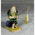 STUNNING COLLECTABLE MUD MEN-OLD MAN FISHING ON A RAFT BID NOW!!!