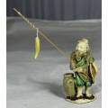 STUNNING COLLECTABLE MUD MEN-OLD MAN HOLDING A FISH AND HIS HAT BID NOW!!!