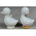 PAIR OF MINIATURE DUCKS WITH FLOWERS(BEAUTIFUL) BID NOW !!