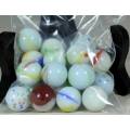 VINTAGE WHITE COLLECTION OF 20 MARBLES-A MUST HAVE-BID NOW!