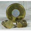 MINIATURE BRASS-TRAY WITH A BOTTLE AND THREE GLASSES-BID NOW!