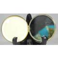 POWDER COMPACT WITH MOTHER OF PEARL LOOK(PLASTIC)-BID NOW!