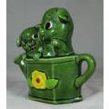 LOVELY PUPPIES IN A WATERING CAN PORCELAIN MONEY BOX-BID NOW!