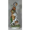 LARGE LADY WITH A BASKET AND A DOG(STUNNING) BID NOW!