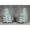 PAIR OF DECORATED GLASSES WITH CANDLES(LOVELY)-BID NOW!
