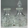 PAIR OF CONDIMENT GLASS HOLDERS (LOVELY) BID NOW!