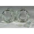 PAIR OF CONDIMENT GLASS HOLDERS (LOVELY) BID NOW!