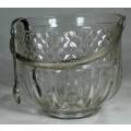 GLASS BUCKET WITH TONGS(LOVELY)-BID NOW!