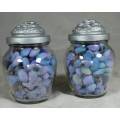 LOVELY PAIR OF BATH SALTS IN GLASS CONTAINERS BID NOW!
