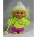 RUSS TROLL DOLL MADE IN CHINA -BORN TO SKI-BID NOW!!!!