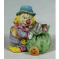 MINIATURE CLOWN WITH A GIFT CART (LOVELY) BID NOW!!!