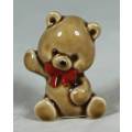 MINIATURE BEAR WITH A RED BOWTIE(LOVELY) BID NOW!!!