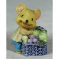 MINIATURE MOUSE WITH A LARGE BASKET (LOVELY) BID NOW!!!