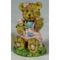 MINIATURE BEAR WITH FLOWERS (LOVELY) BID NOW!!!