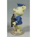 MINIATURE SAILOR WITH A SHIPS WHEEL (LOVELY) BID NOW!!!