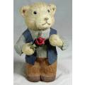 FATHER BEAR HOLDING A LOVELY FLOWER (CREPE PAPER VERY UNUSUAL)BID NOW!!!