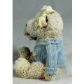 A LOVELY GIRL BEAR WEARING A BLUE JERSEY-BID NOW!!!