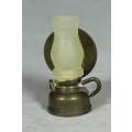 MINIATURE BRONZE PARAFFIN LAMP WITH REFLECTOR-BID NOW!!