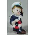 KID SAILOR IN BLUE HOLDING UP A FLAG-LOVELY-BID NOW!!