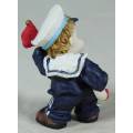 KID SAILOR IN BLUE HOLDING UP A FLAG-LOVELY-BID NOW!!