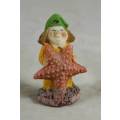MINIATURE GARDEN GNOME-WITH A STARFISH(LOVELY) BID NOW!!