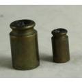 MINIATURE BRASS PAIR OF CONTAINERS-BID NOW!!