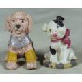 PAIR OF HARD PLASTIC MINIATURE DOGGIES(LOVELY) BID NOW!!!