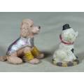 PAIR OF HARD PLASTIC MINIATURE DOGGIES(LOVELY) BID NOW!!!