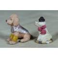 PAIR OF HARD PLASTIC MINIATURE DOGGIES(LOVELY) BID NOW!!!