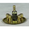 Miniature Brass Tray with Bottle & Cups - Act fast and bid now!