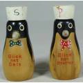 Blick Hat Penguin Salt & Pepper Shaker Set - A Beauty - Bid Now!!!