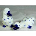 Pair of Blue and White Ducks - Beautiful! - Bid Now!!!