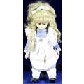 Porcelain Doll - Girl with Pigtails in Blue Dress  - Beautiful!! - Bid Now!