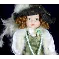 Porcelain Doll - Alice in Grown up Clothes on Stand - Beautiful!! - Bid Now!