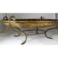 Large Hand Beated Metal Tray on Stand - Act fast and bid now!