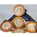 Set of Six - Big 6 Of South Africa - Wooden Coasters - Act fast and bid now!!!