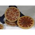 Set of Five - Pottery and Braided Coasters - Act fast and bid now!!!