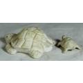 Small Molded White Tortoise with Baby - Low Price!! Bid Now!!