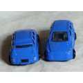 Pair of Metal Blue Cars  - BID NOW !!!