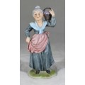 Old Woman with Basket Figurine - Low Price!! Bid Now!!