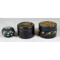 Set of 3 Painted Pill Holders - Low Price!! Bid Now!!