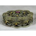 Small Bedazzled Metal Container - Low Price!! Bid Now!!