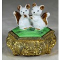 Jewelry Container with Porcelain Squirrels - Low Price!! Bid Now!!