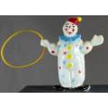 Small Clown Figurine - Plastic clown with Hoop - BID NOW