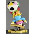 Small Clown Figurine - Balancing a Ball While Handstand (Opening Door) - BID NOW